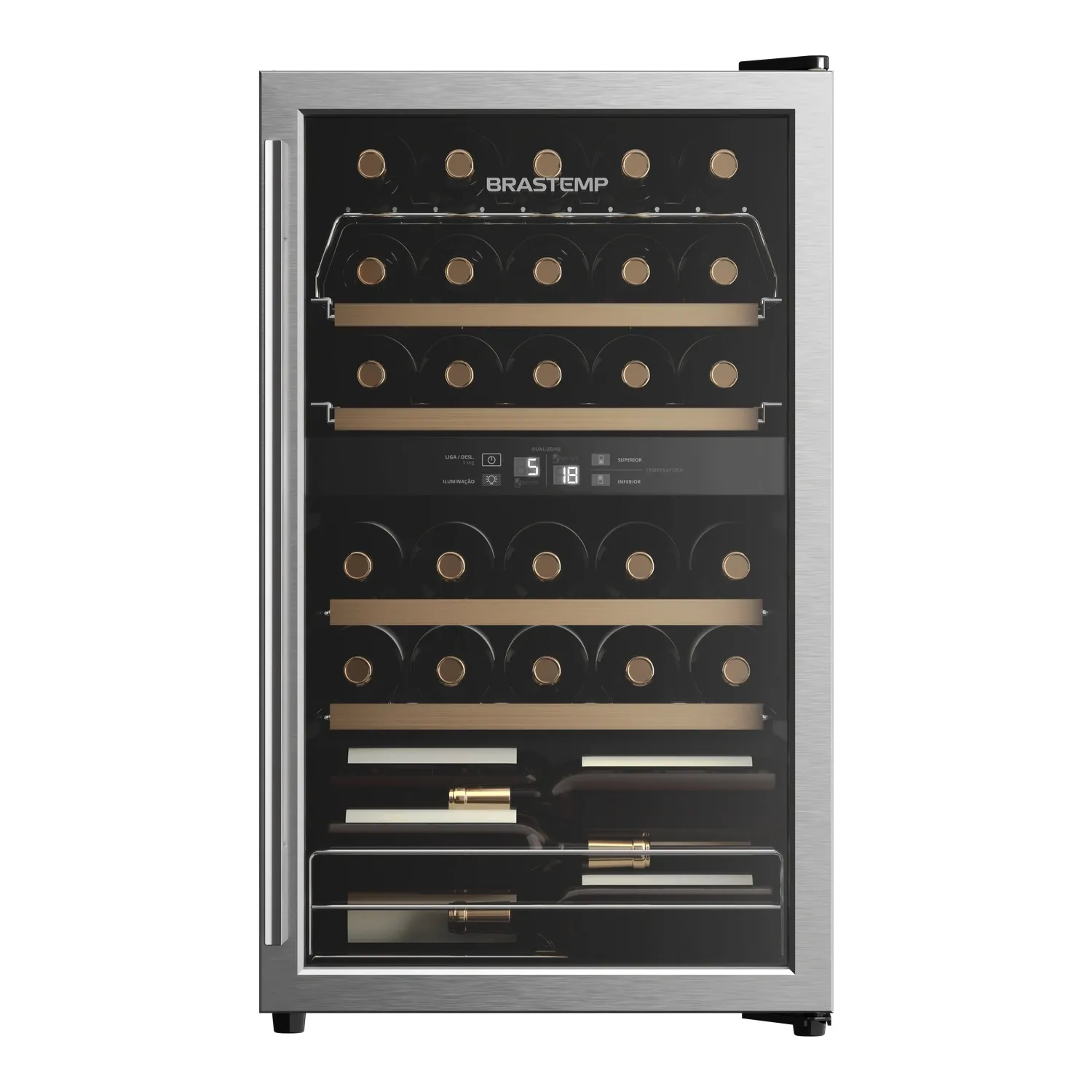 Adega Brastemp dual zone 33 garrafas é boa — modelo BZB33BE com porta em inox e vidro